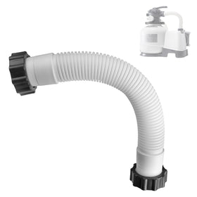 Pulems 11388 pool sand filter hose angled view, compatible with 1.5 inch connections for Intex filters.