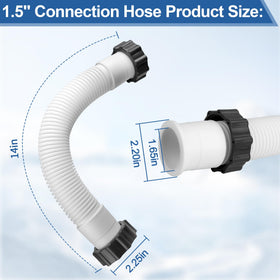 Pulems 14 inch pool hose closeup, durable polyethylene core supports reliable filtration.