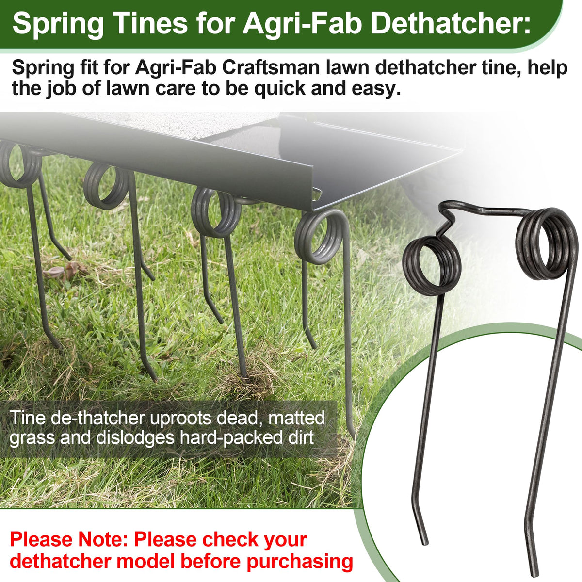 Pulems 43783 dethatcher spring tine installation demonstrates quick, tool-free replacement.