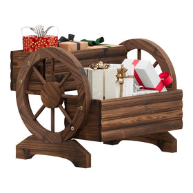 PULIJIAJU wooden wagon planter box details showing finish and materials