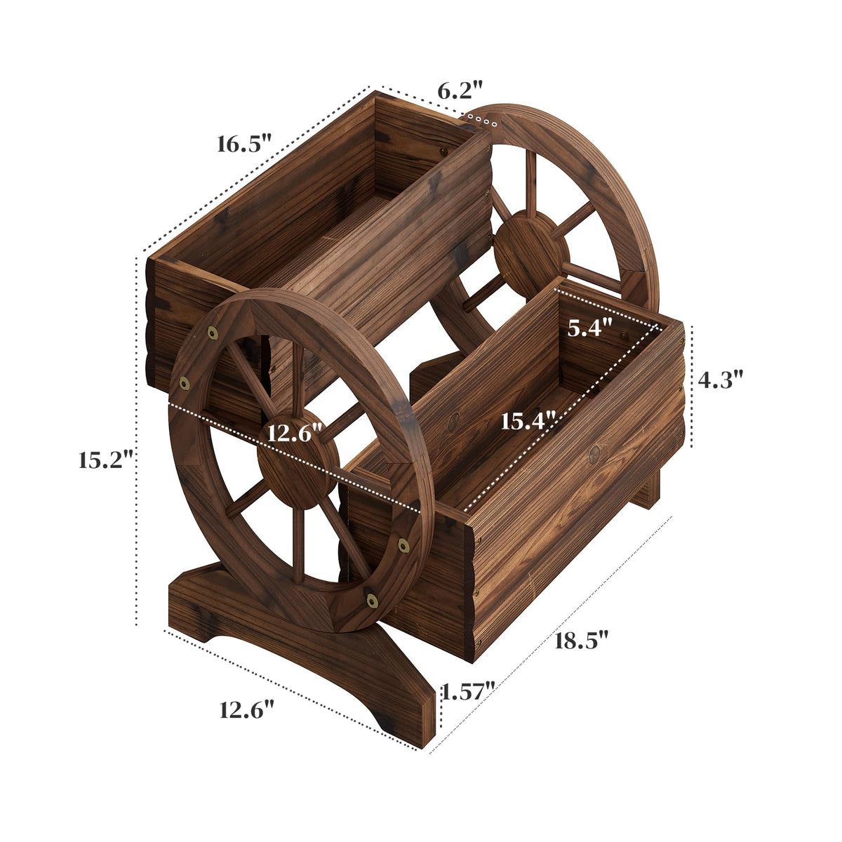 PULIJIAJU wagon planter cart on patio showcasing decorative yet functional garden decor