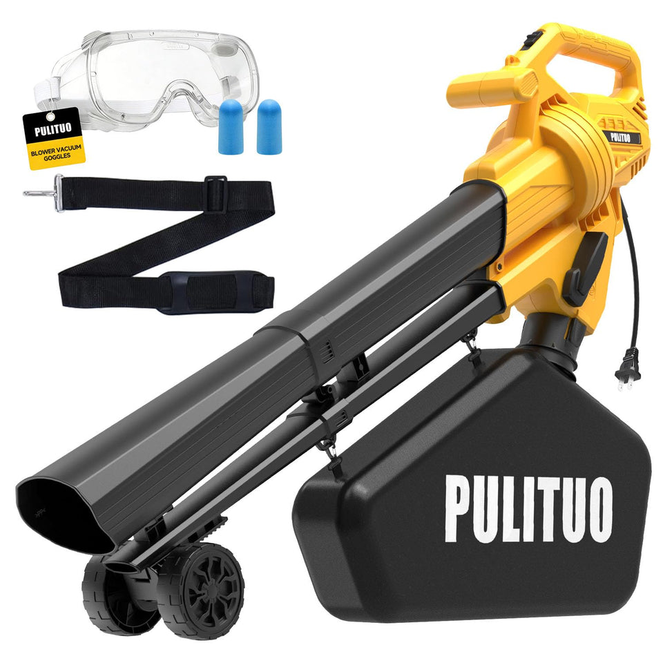 PULITUO 3-in-1 leaf blower with mode switch for quick yard cleanup.