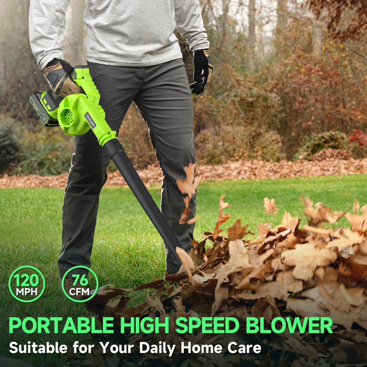 Pulituo leaf blower charger keeps the battery ready for longer yard sessions.