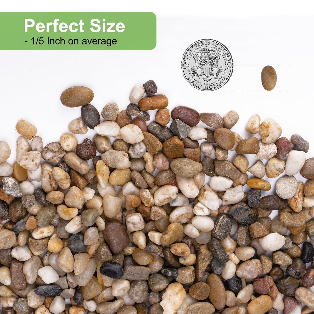 Pulovin rocks in varied sizes show natural color variety for crafts.