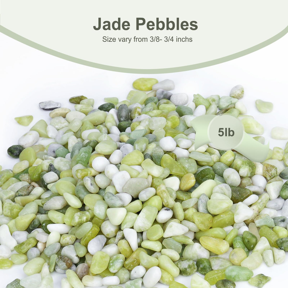 Pulovin jade pebbles in a succulent arrangement adding modern texture