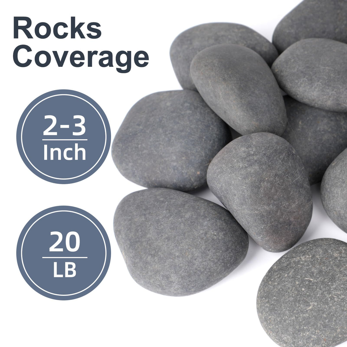 Pulovin natural river stones eco-friendly, no dyes, ideal for garden beds.