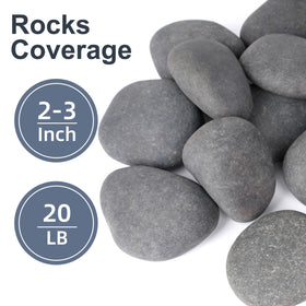 Pulovin natural river stones eco-friendly, no dyes, ideal for garden beds.