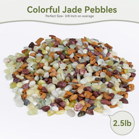 Pulovin polished pebbles highlight succulent arrangements with a bright reflective glow
