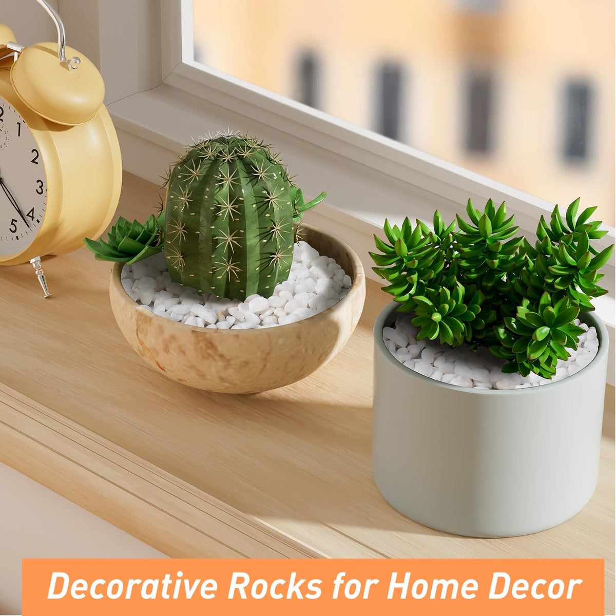 Pulovin gravel for succulent and bamboo displays with subtle shine.