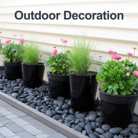 Pulovin walkways and planters stones give decorative path accents.
