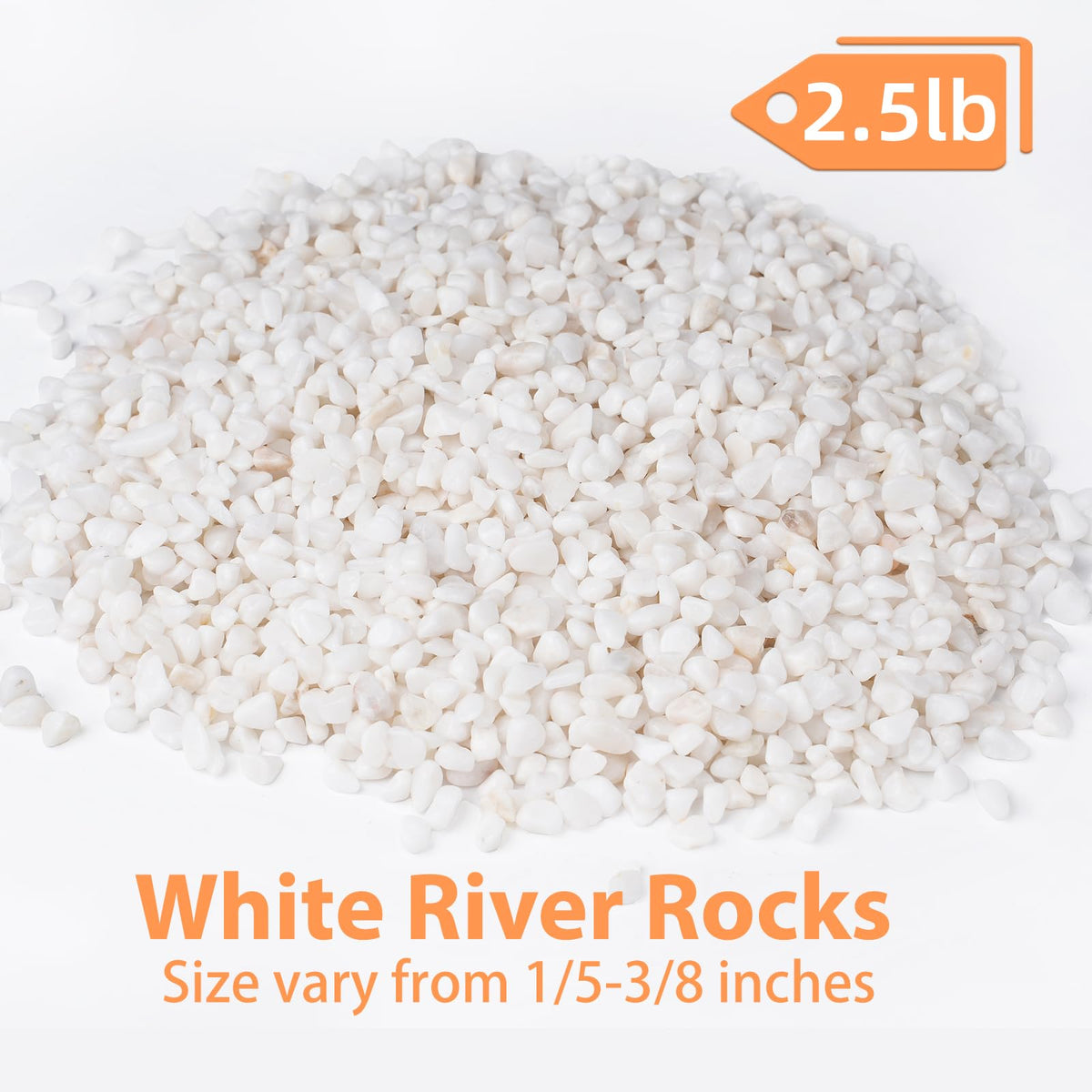 Pulovin white decorative rocks for plant displays and vases.