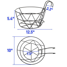 Pumtus 10-inch round iron hanger top view showing sturdy design