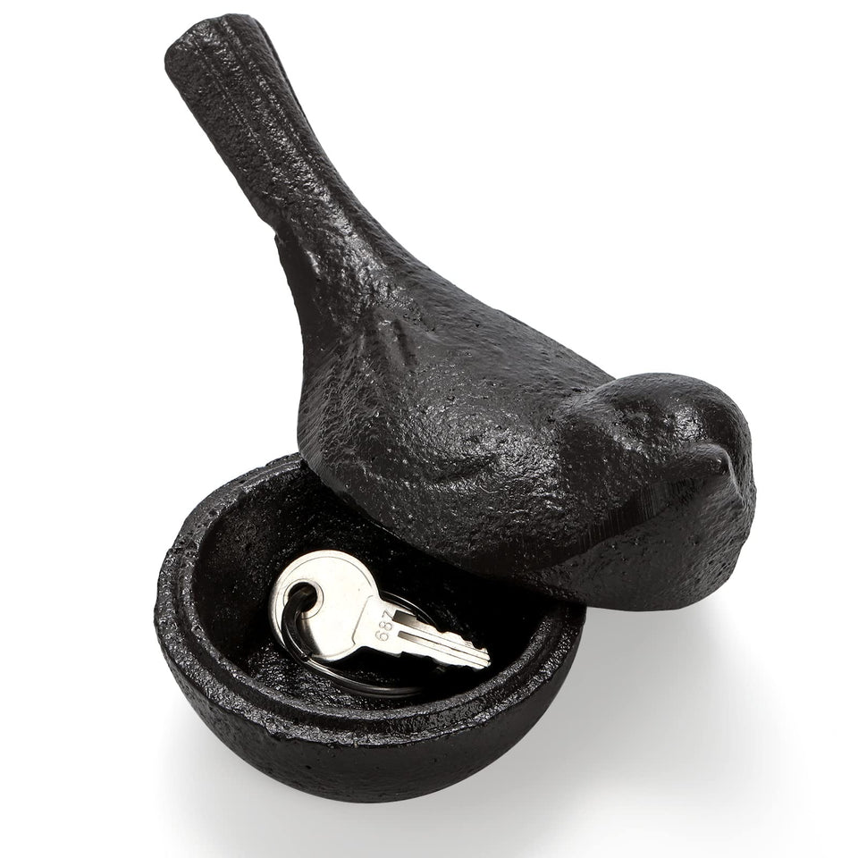 Pumtus cast-iron key hider bird outdoors sturdy garden key storage option