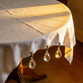 Pumtus tablecloth weights prevent wind spill on breezy patios.