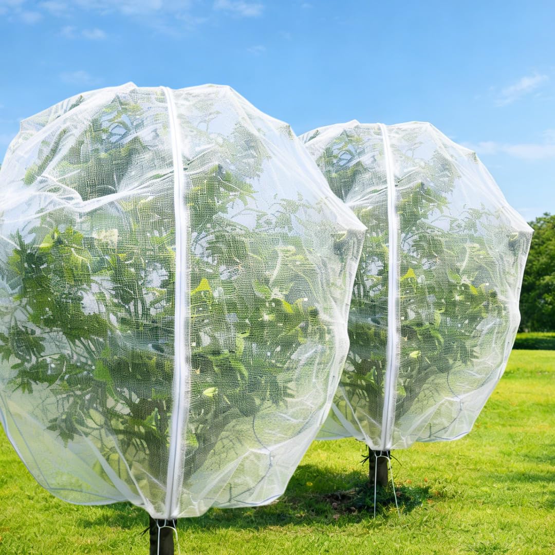 Puobao 2-pack 13x13ft fruit tree netting protects mature trees and expands coverage.