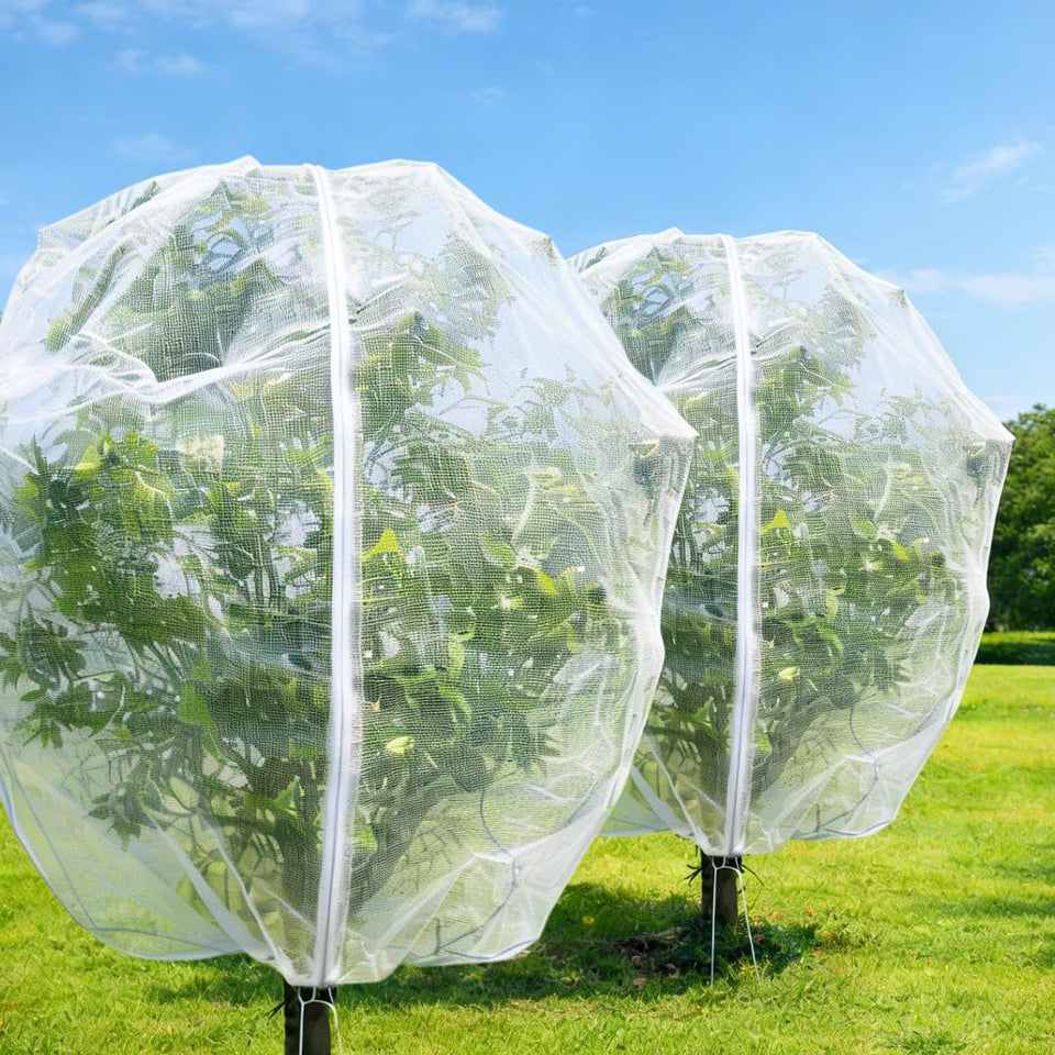 Puobao 2-pack 13x13ft fruit tree netting protects mature trees and expands coverage.