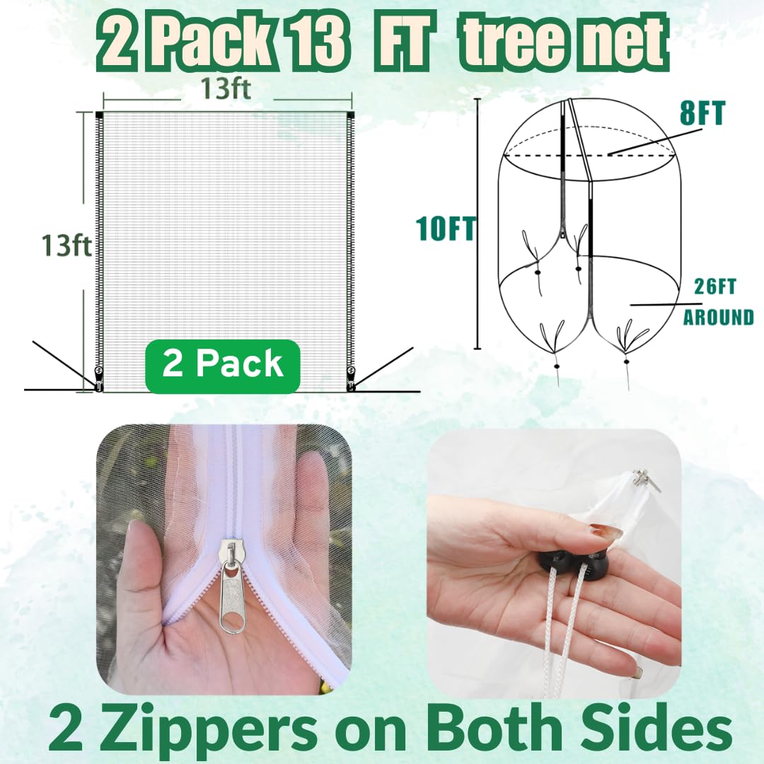 Puobao double zipper netting with drawstrings enables easy access during harvests.