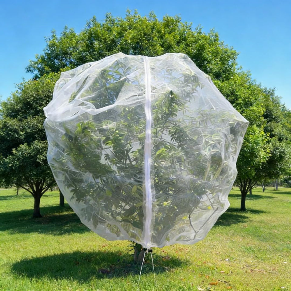 Puobao fruit tree netting 13x13ft covering a single tree for pest protection and yield