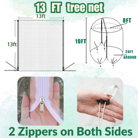 Puobao fruit tree netting with double zipper enables easy 360° access for harvest
