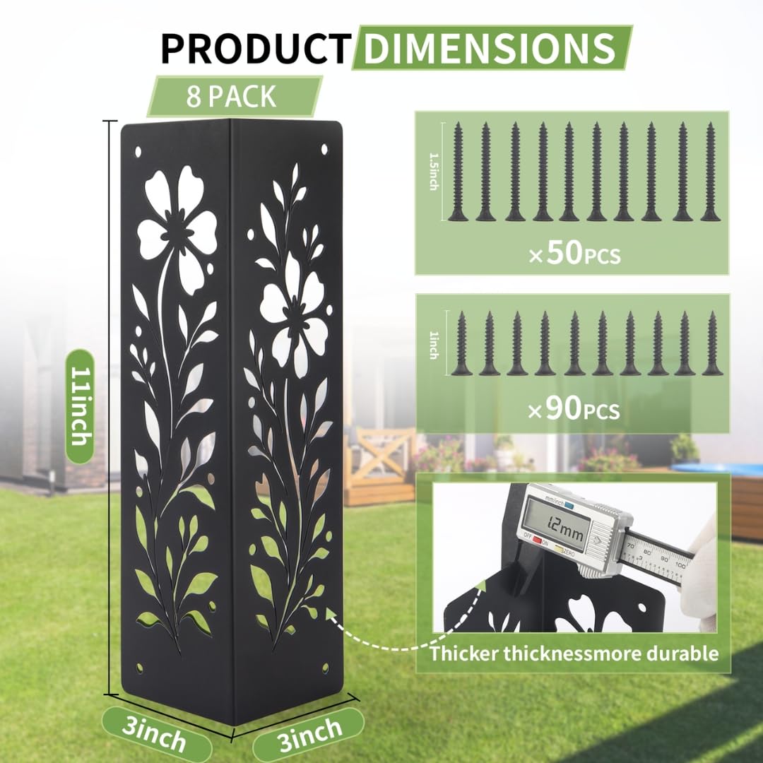Puobao heavy-duty metal corner brackets provide strong outdoor wood support.