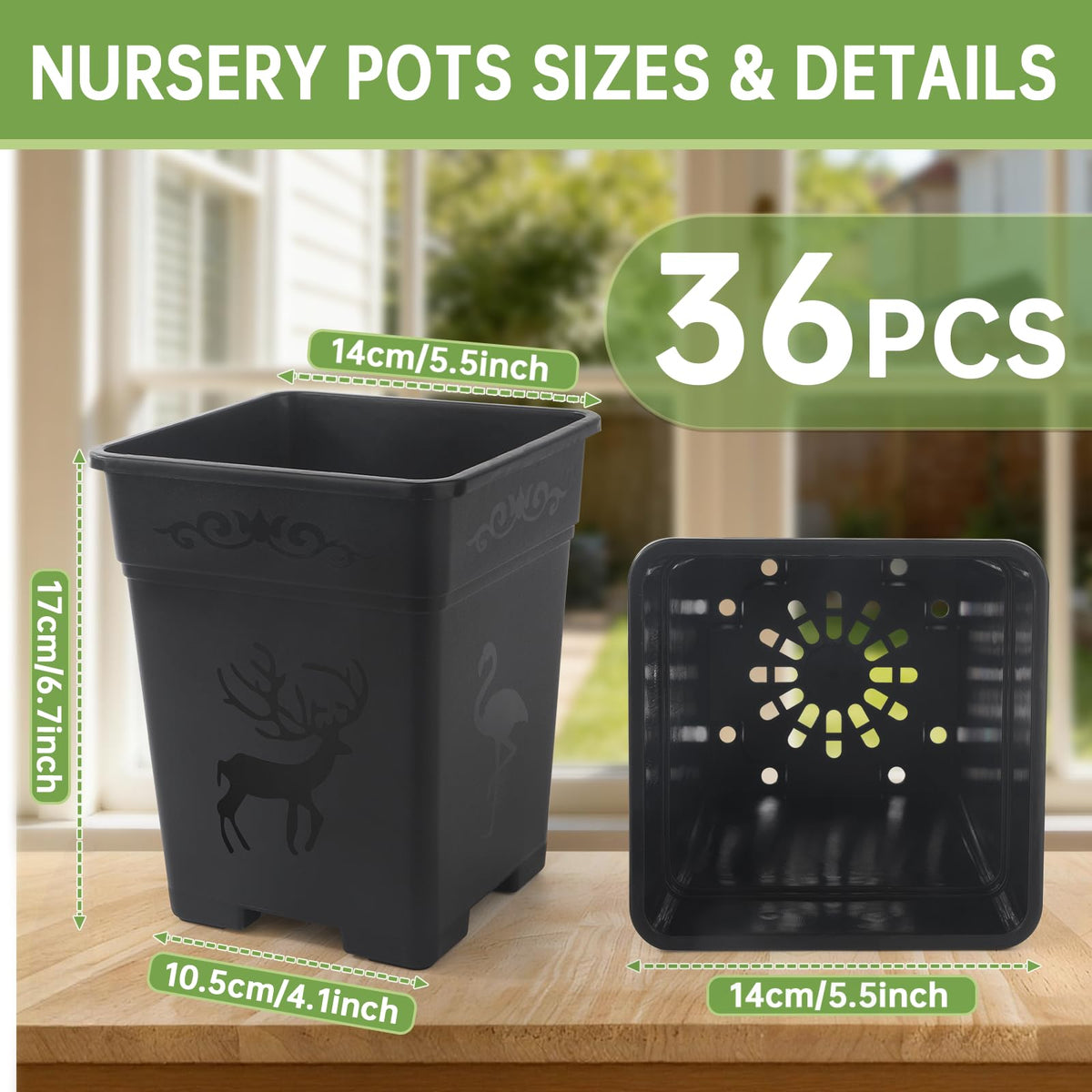 Puobao nursery pot showing drainage holes for healthy roots