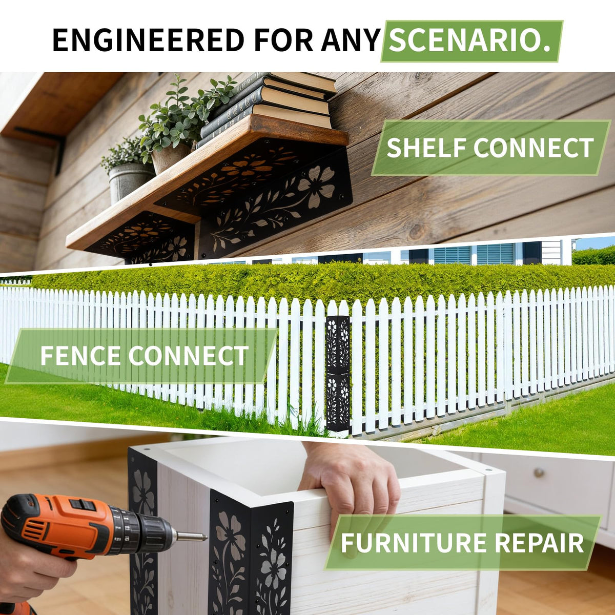 Puobao brackets designed for outdoor garden projects and long-term stability.
