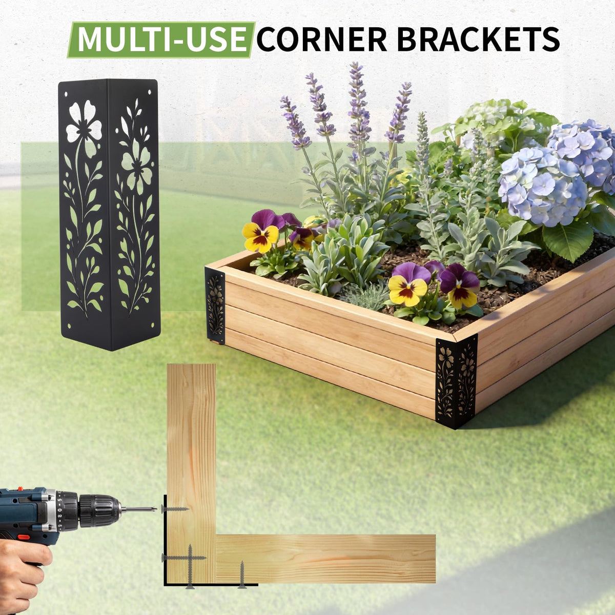 Puobao raised garden bed corners 11x3x3 resist corrosion outdoors.