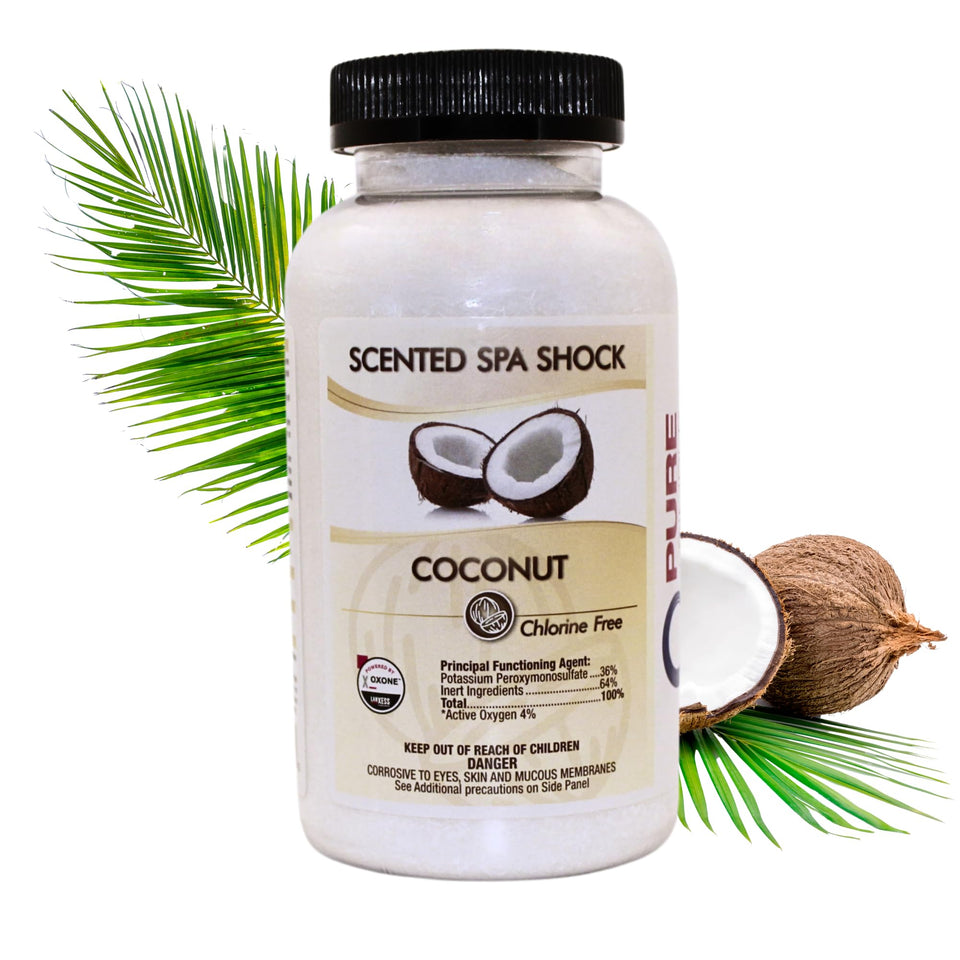 Pure and Simple Coconut Aromatherapy Spa Shock bottle pour enables quick dispersion and pleasant scent