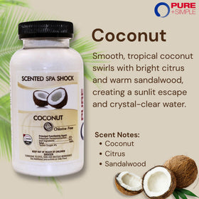 Pure and Simple Coconut Aromatherapy Spa Shock water-bubbles highlights potential for clearer, odor-free water