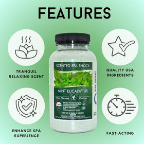Dissolving in water: eucalyptus spa shock demonstrates rapid integration