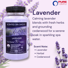 Pure and Simple Lavender Spa Shock 2 lb jar ready for storage and use