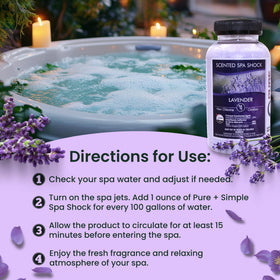Pure and Simple Lavender Spa Shock compatible with bromine and chlorine systems