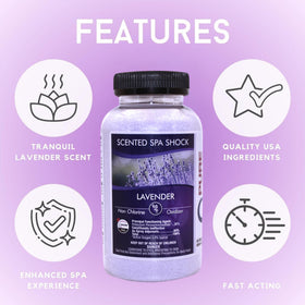 Pure and Simple Lavender Spa Shock dissolving in water for clarity