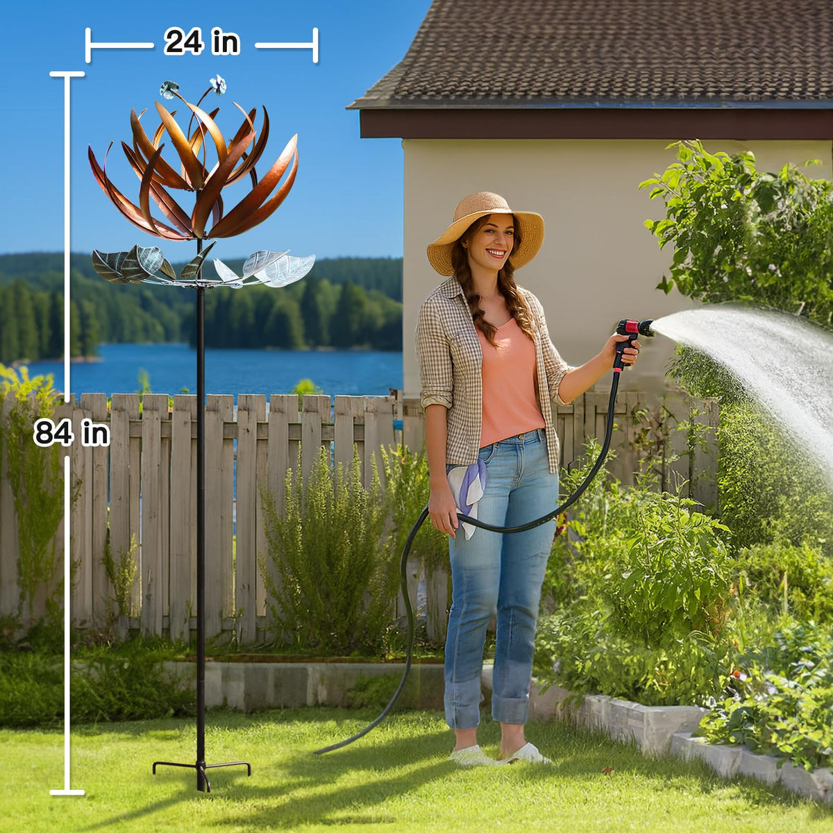 Pure Echo wind spinner demonstrates smooth 360-degree rotation in breezes.