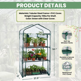 Pure Garden porch setup showcases compact greenhouse on a balcony or patio.