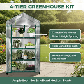 Pure Garden portable greenhouse on wheels, easy to move between rooms