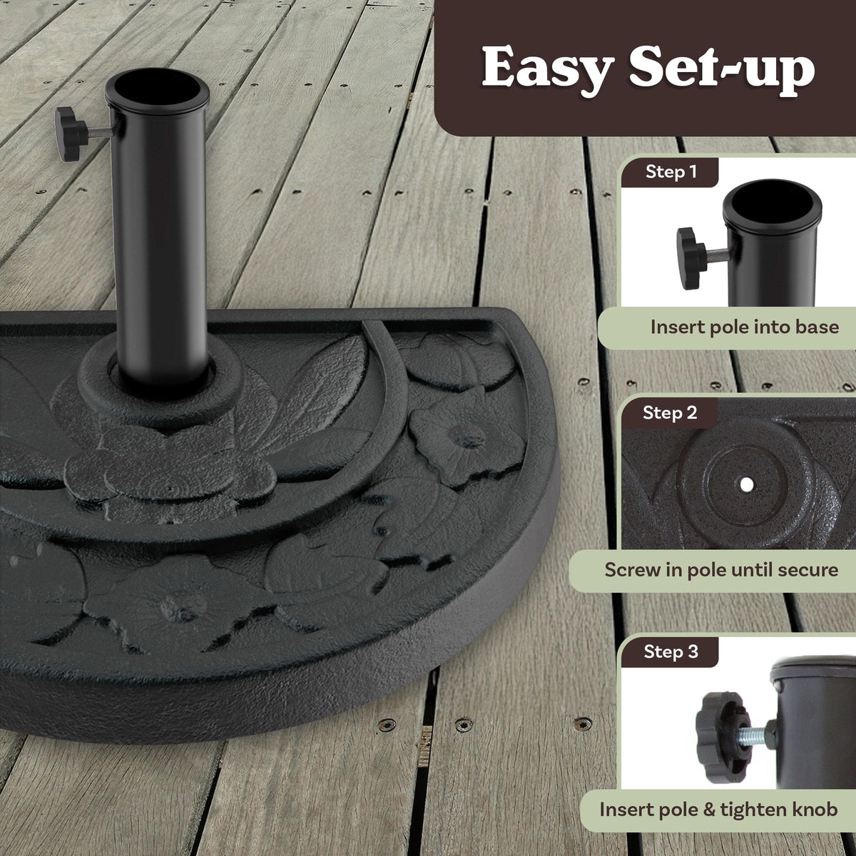 Pure Garden base dimensions highlight 19 by 12 by 13 inches