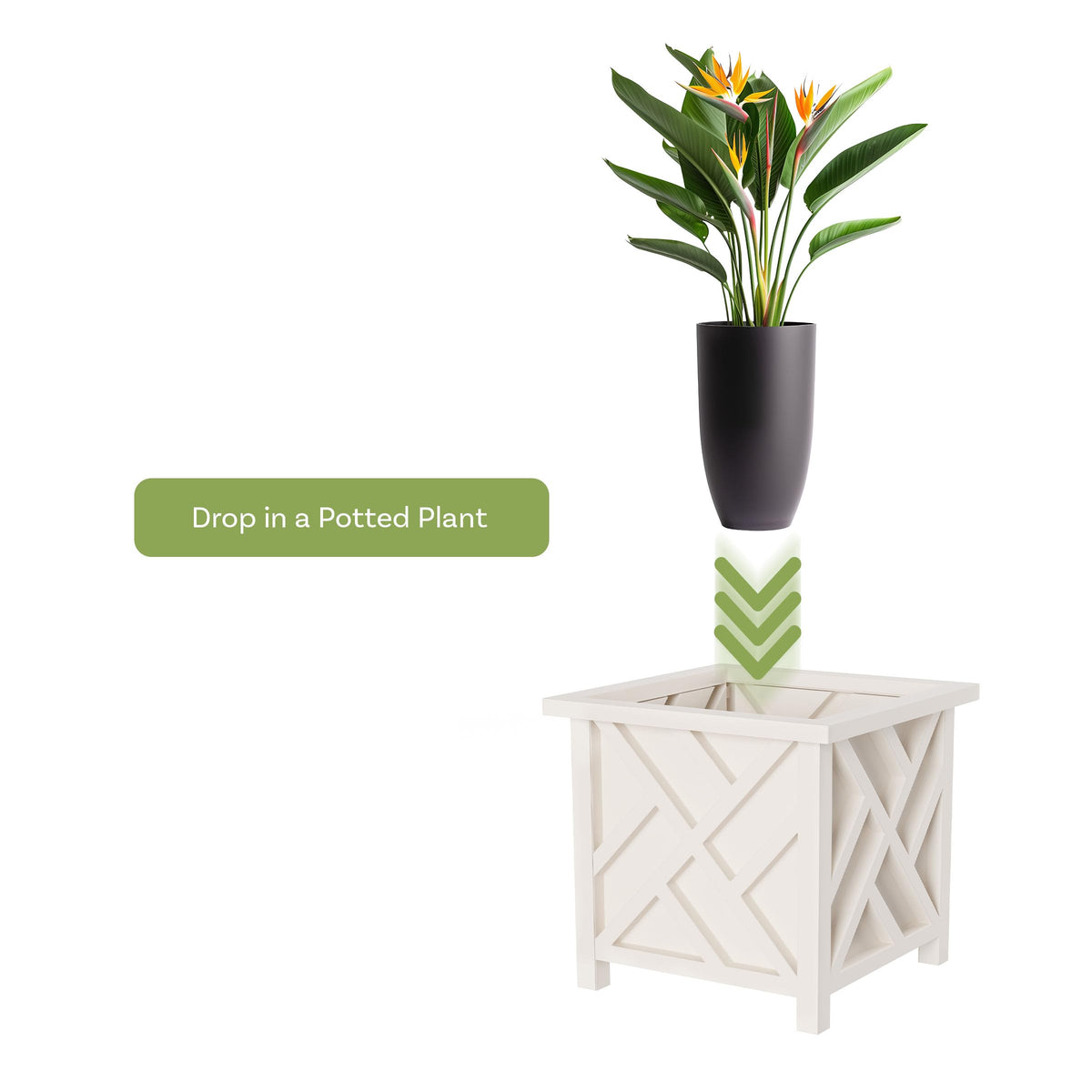 Pure Garden center base stand adds extra support for heavier plants.