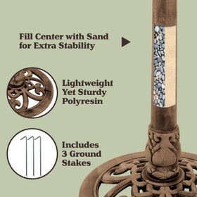 Pure Garden center post filled with sand for added weight and sturdiness.