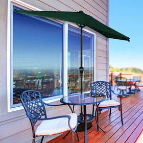 Pure Garden dark-green color blends with outdoor furniture on decks and patios.