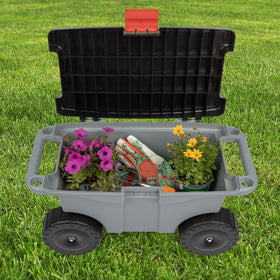 Durable polypropylene construction of the Pure Garden cart withstands outdoor use