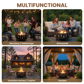 Pure Garden fire pit dimensions help plan outdoor layouts