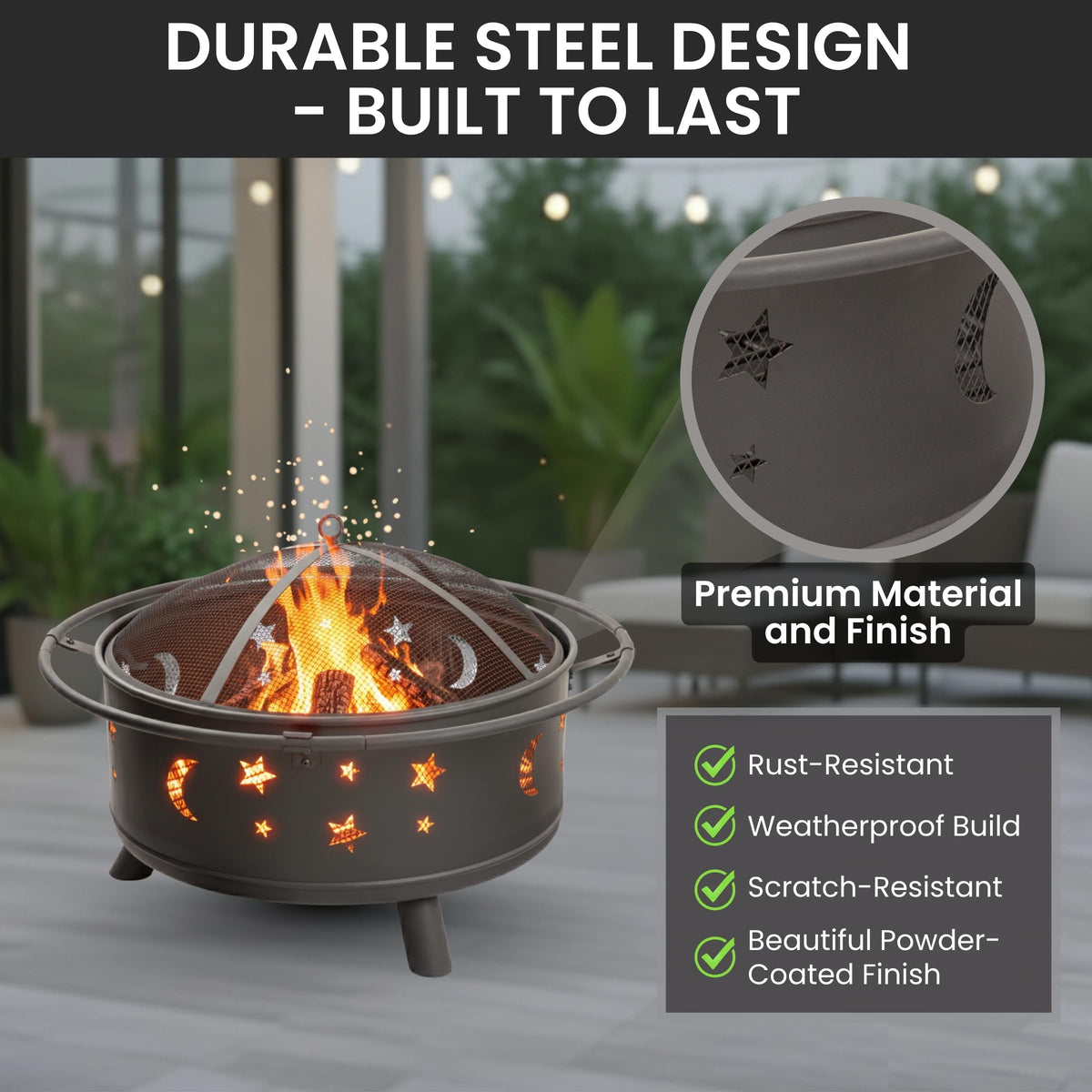 Pure Garden fire pit poker helps adjust logs with ease