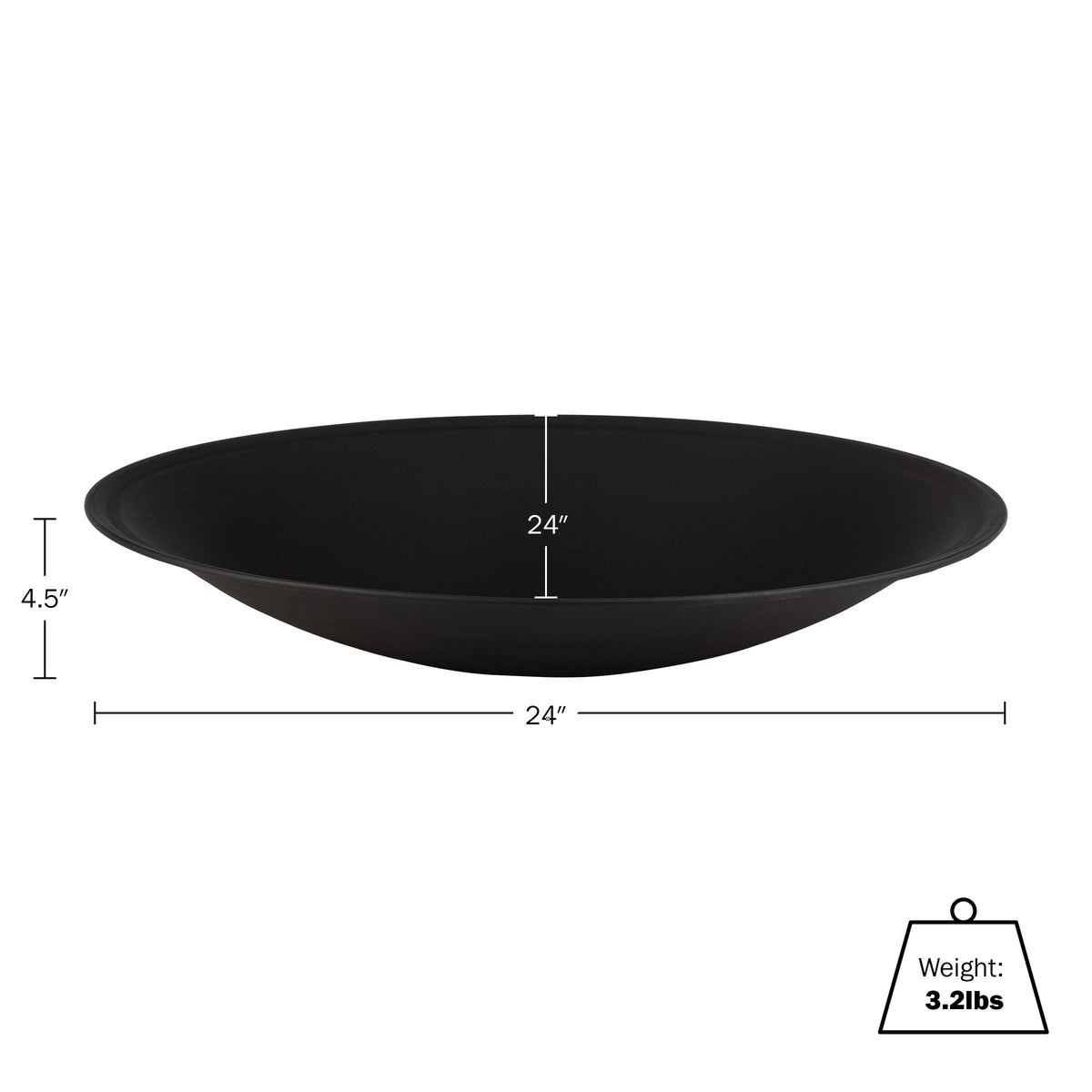 Pure Garden Firepit Insert measures 24 by 24 inches for round pits