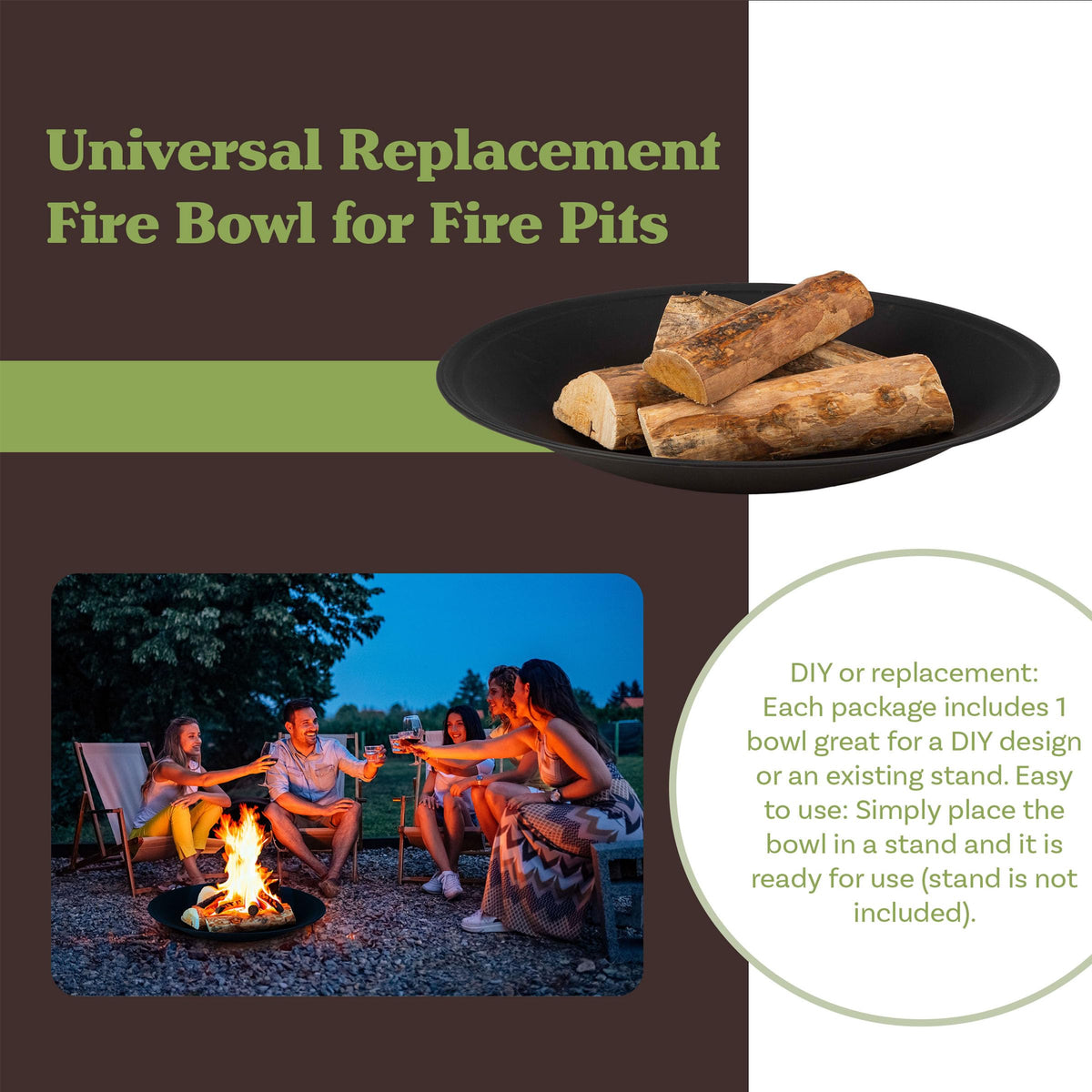 Pure Garden Firepit Insert shown in a DIY-ready setup for custom outdoor pits
