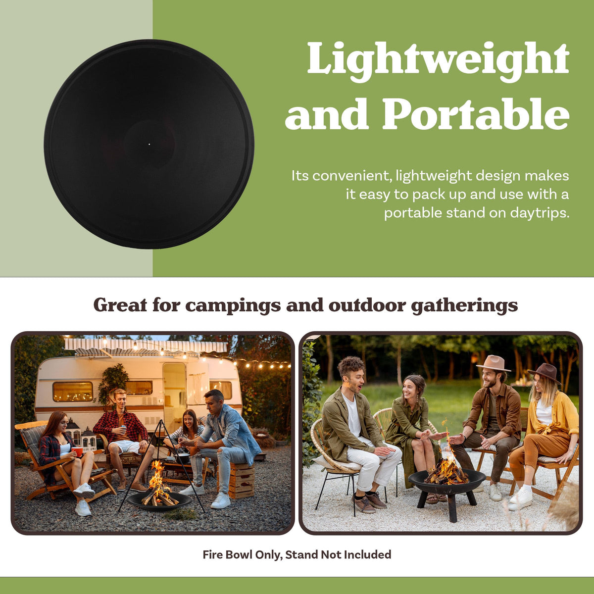 Pure Garden Firepit Insert is lightweight and portable for camping or beach fires