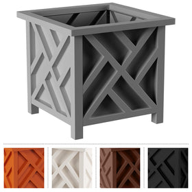 Pure Garden square planter with drainage holes helps plants thrive outdoors.
