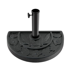 Pure Garden half round base front view in black for wall-flush shade