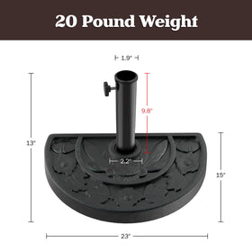 Pure Garden half round base with pole shows sturdy support