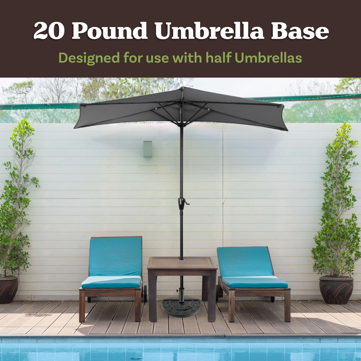 Pure Garden half round base side view showing compact wall-fit design